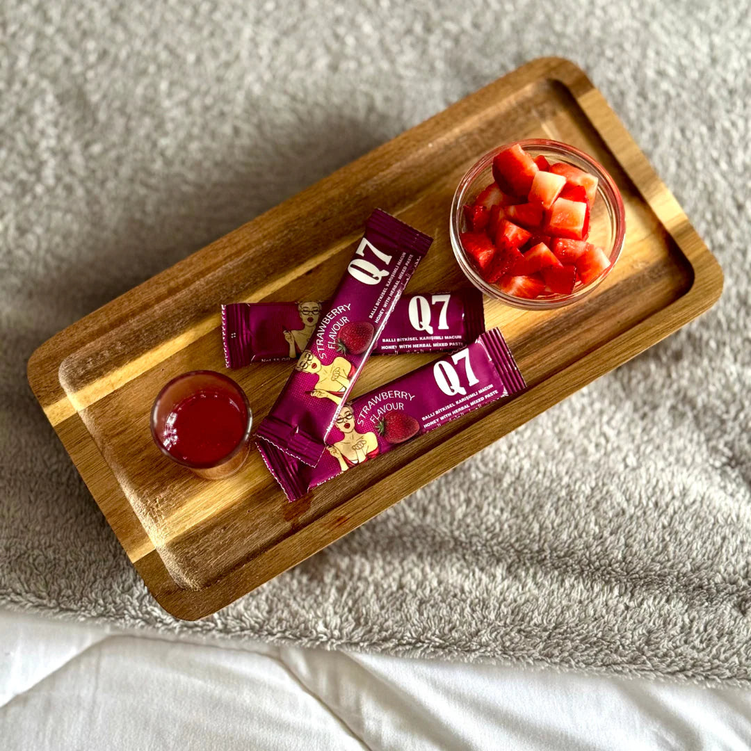 Q7 Gold Епимедиум Мед и билкова паста – Ягодов вкус | Подкрепа за тонус и виталност | 12 x 15 g сашета