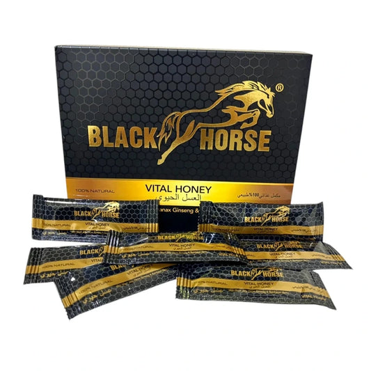 Miel Vital Black Horse – Miel natural con extractos de hierbas (24 sobres)