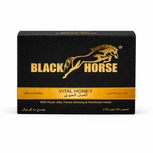 Miel Vital Black Horse – Miel natural con extractos de hierbas (24 sobres)