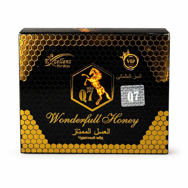 q7_wonderful_honey_front_800x800 Gold Q7 herbal honey for men 12 x 15 g - Image 1